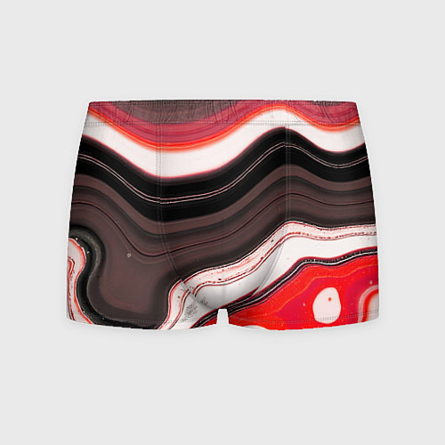 Мужские трусы Волнистые горизонтальные чёрно-красные полосы на б / 3D-принт – фото 1