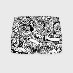 Мужские трусы Black and white doddle monsters