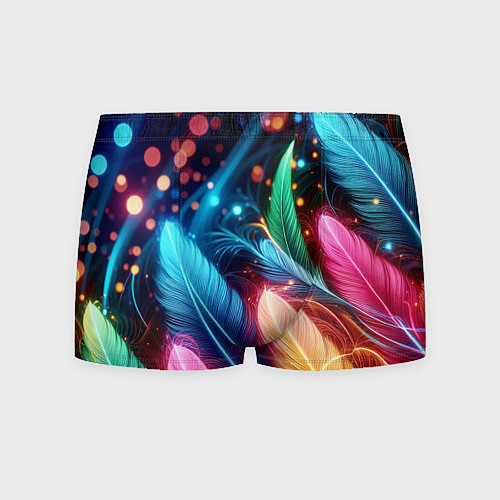 Мужские трусы Яркие красочные неоновые перья / 3D-принт – фото 1