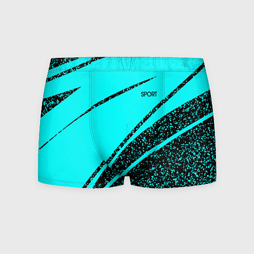 Мужские трусы Sport голубой с чёрным в крапинку / 3D-принт – фото 1