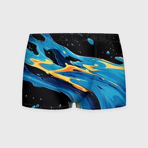 Мужские трусы Синяя волна из красок / 3D-принт – фото 1