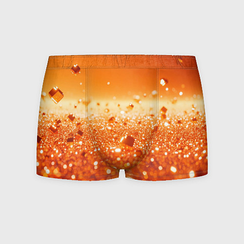 Мужские трусы Оранжевые блестящие частицы текстура / 3D-принт – фото 1