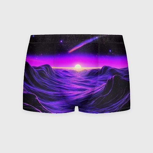 Мужские трусы Космический пейзаж и комета / 3D-принт – фото 1