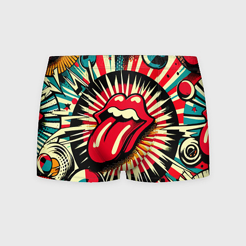 Мужские трусы Logo of the Rolling Stones - pop art / 3D-принт – фото 1