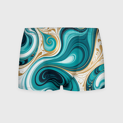 Мужские трусы Бирюза и золото / 3D-принт – фото 1