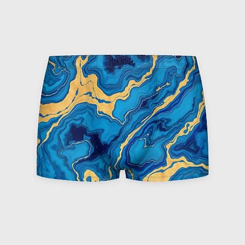 Мужские трусы Синий мрамор с золотом / 3D-принт – фото 1