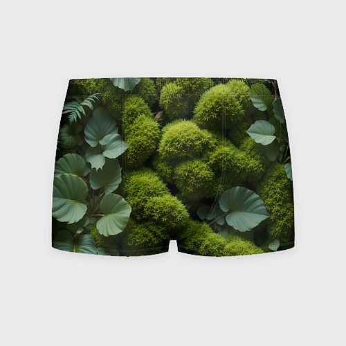 Мужские трусы Зеленый мох и листья / 3D-принт – фото 1