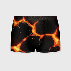 Трусы-боксеры мужские Оранжевый разлом на черной текстуре, цвет: 3D-принт