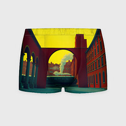 Трусы-боксеры мужские Арт с поездом, цвет: 3D-принт
