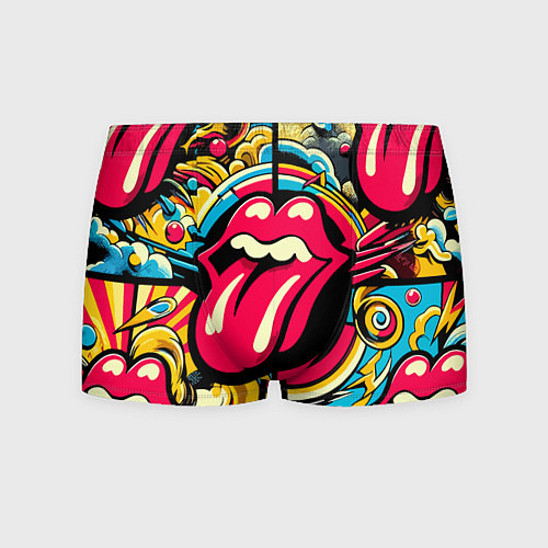 Мужские трусы Rolling Stones logo - pop art pattern / 3D-принт – фото 1