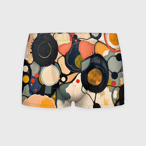 Мужские трусы Абстракция с кругами и краской / 3D-принт – фото 1
