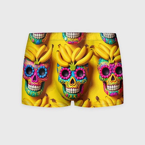 Мужские трусы Мексиканские черепа и бананы - паттерн / 3D-принт – фото 1