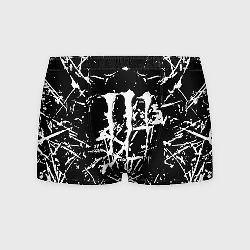 Мужские трусы Monster energy белые штрихи краско / 3D-принт – фото 1