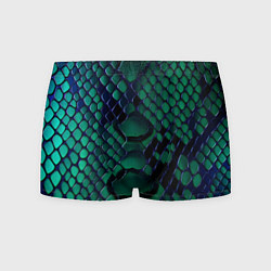 Трусы-боксеры мужские Бирюзовая змеиная кожа, цвет: 3D-принт