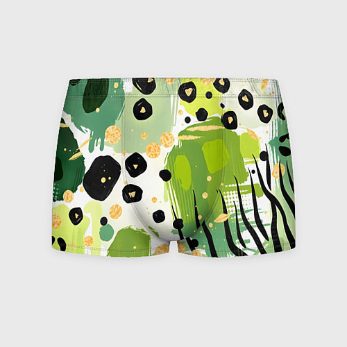 Мужские трусы Зеленый анималистичный паттерн / 3D-принт – фото 1
