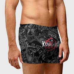 Трусы-боксеры мужские Кукрыниксы логотип на фоне гитар, цвет: 3D-принт — фото 2