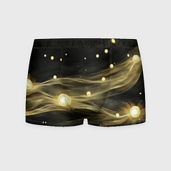 Трусы-боксеры мужские Золотистый свет на черной текстуре, цвет: 3D-принт