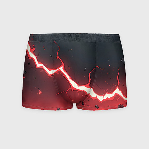 Мужские трусы Красная молния на черной текстуре / 3D-принт – фото 1