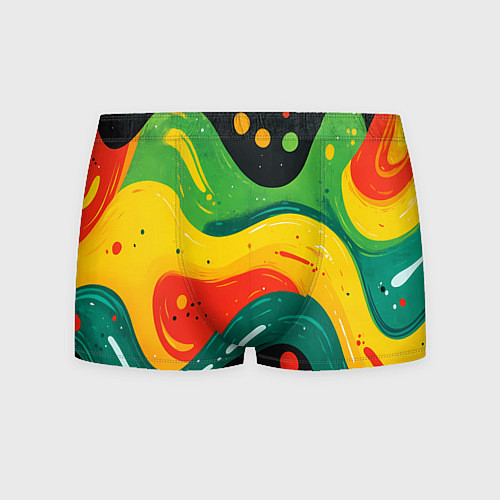 Мужские трусы Желто-зеленая краска текстура / 3D-принт – фото 1