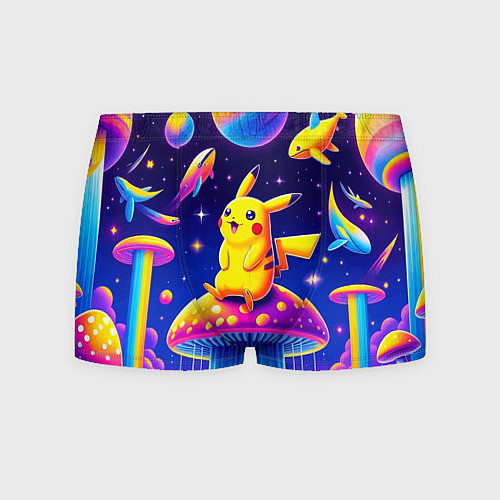 Мужские трусы Pikachu sits on a fly agaric - ai art fantasy / 3D-принт – фото 1