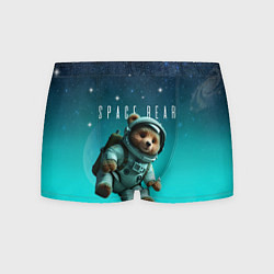 Трусы-боксеры мужские Мишка в космосе на фоне звезд, цвет: 3D-принт