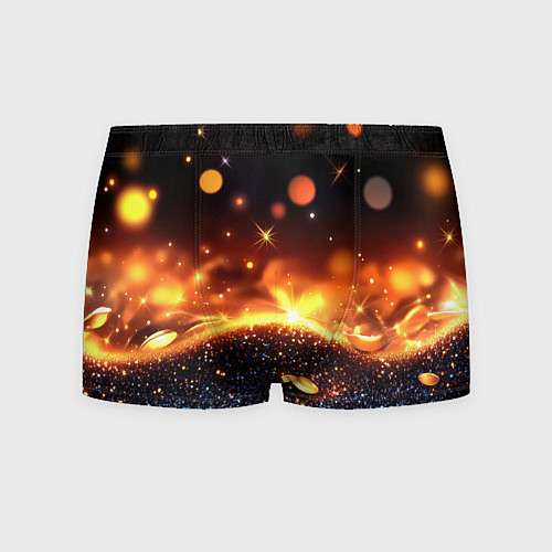 Мужские трусы Оранжевое боке на черном / 3D-принт – фото 1