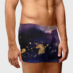 Трусы-боксеры мужские Золотая краска на текстуре, цвет: 3D-принт — фото 2