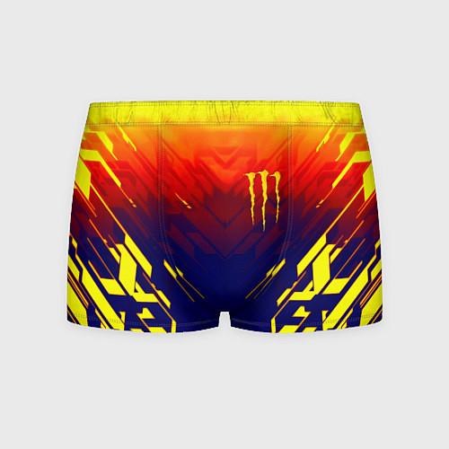 Мужские трусы Monster energy geometry yellow / 3D-принт – фото 1