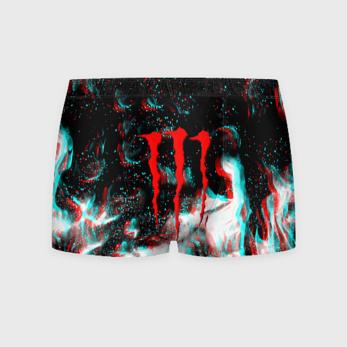 Мужские трусы Monster energy огонь глитч / 3D-принт – фото 1