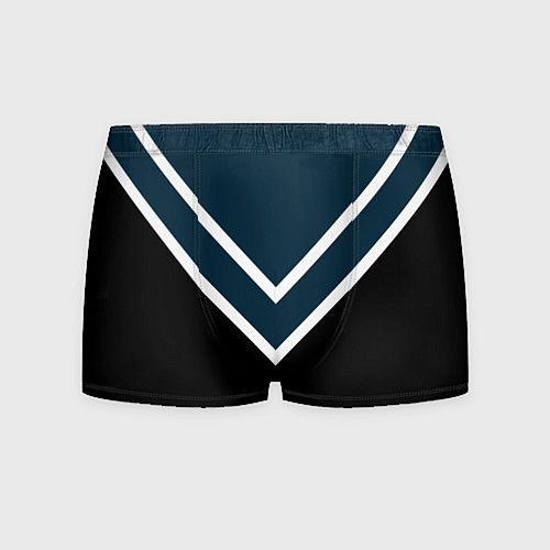 Мужские трусы Синий с чёрным и белые полосы / 3D-принт – фото 1