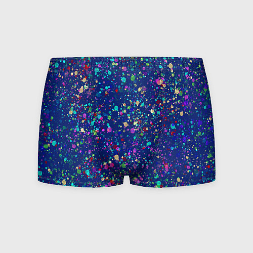 Мужские трусы Синий с разноцветными брызгами / 3D-принт – фото 1