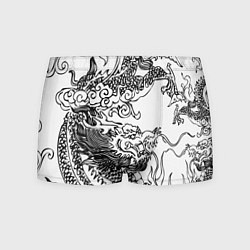 Мужские трусы Татуировка дракона на белом