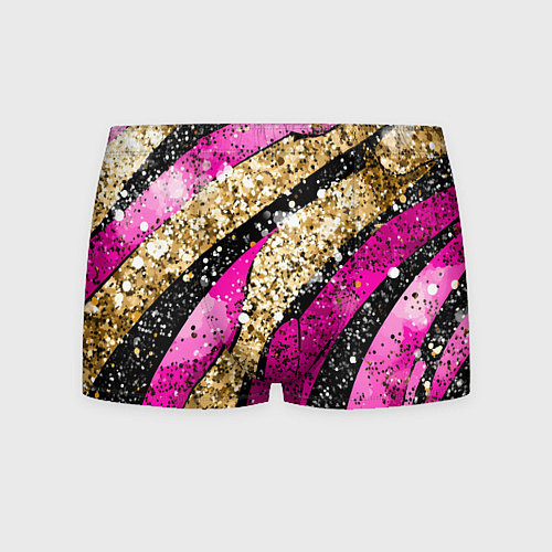 Мужские трусы Розовые и золотые полосы - текстура / 3D-принт – фото 1