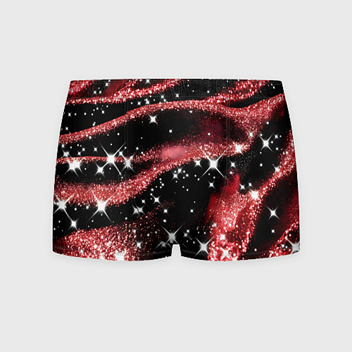 Мужские трусы Красная волнистая текстура с белым блеском / 3D-принт – фото 1