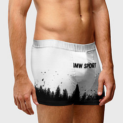 Трусы-боксеры мужские BMW черно белый лес, цвет: 3D-принт — фото 2