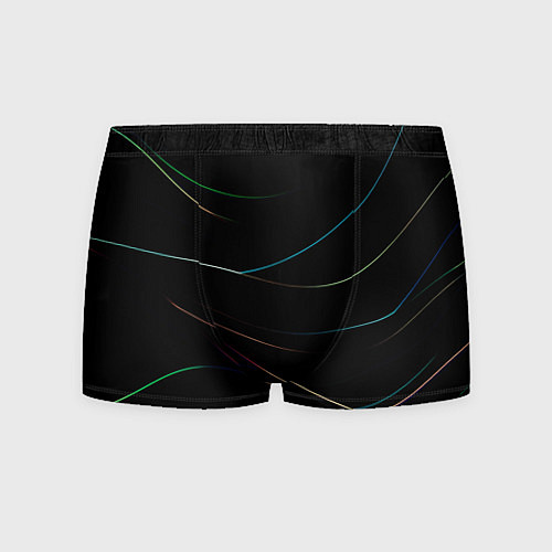 Мужские трусы Чёрный с неоновыми полосами / 3D-принт – фото 1