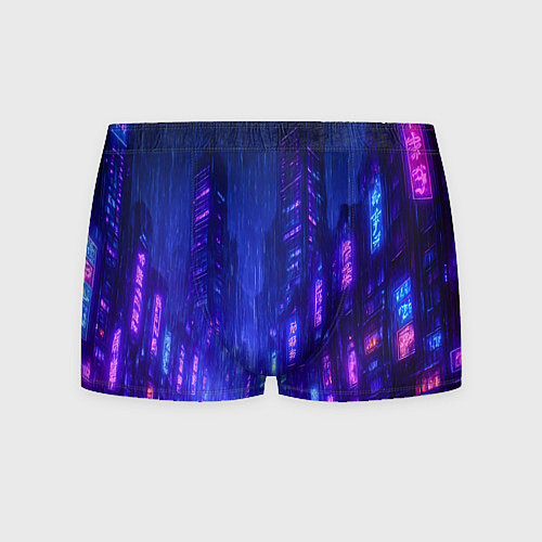 Мужские трусы Одинокий город неона / 3D-принт – фото 1