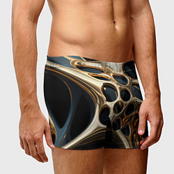 Трусы-боксеры мужские Черно-золотая абстракция, цвет: 3D-принт — фото 2