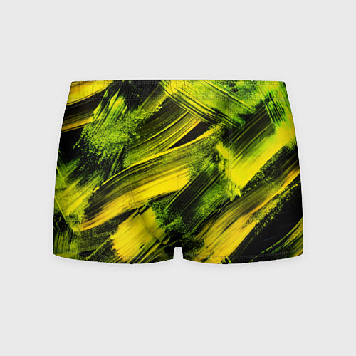 Мужские трусы Мазки краски цвета лайм / 3D-принт – фото 1