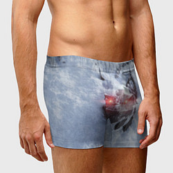 Трусы-боксеры мужские Медальон школы рыси в снегу, цвет: 3D-принт — фото 2
