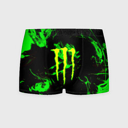 Трусы-боксеры мужские Monster energy кислотное лого огонь, цвет: 3D-принт