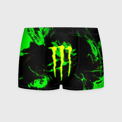 Мужские трусы Monster energy кислотное лого огонь / 3D-принт – фото 1