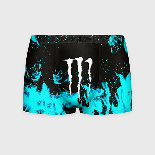 Мужские трусы Monster energy голубой огонь / 3D-принт – фото 1