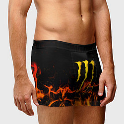 Трусы-боксеры мужские Monster energy orange fire, цвет: 3D-принт — фото 2