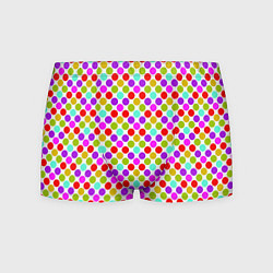 Мужские трусы Разноцветный горох на белом
