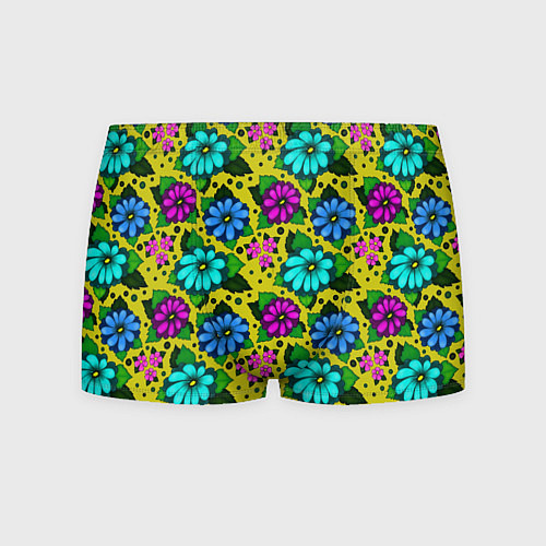 Мужские трусы Паттерн незатейливые цветочки / 3D-принт – фото 1