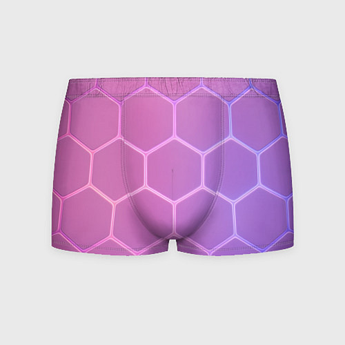 Мужские трусы Розовые неоновые соты / 3D-принт – фото 1