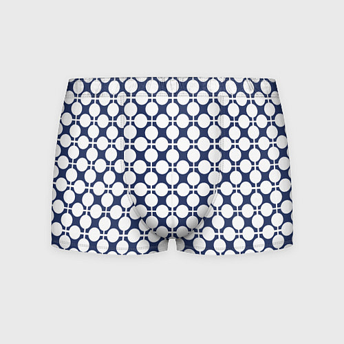 Мужские трусы Серо-белый узор в клетку и горох ретро / 3D-принт – фото 1