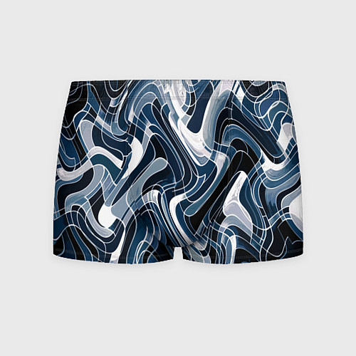 Мужские трусы Тёмно-синий искажённая абстракция / 3D-принт – фото 1