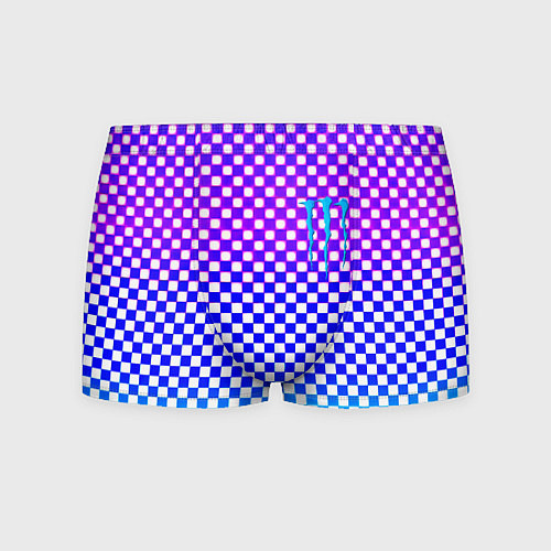 Мужские трусы Monster шахматная клетка градиент / 3D-принт – фото 1